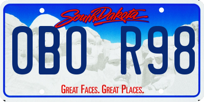 SD license plate 0BOR98