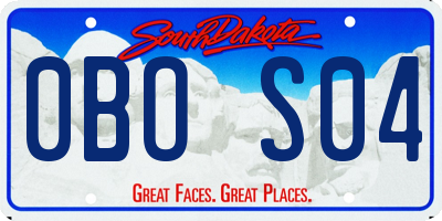 SD license plate 0BOS04