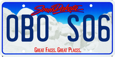 SD license plate 0BOS06