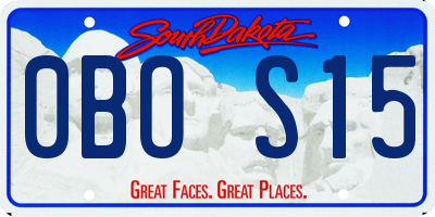 SD license plate 0BOS15