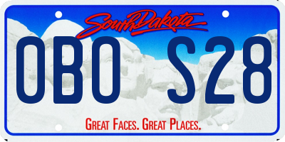 SD license plate 0BOS28