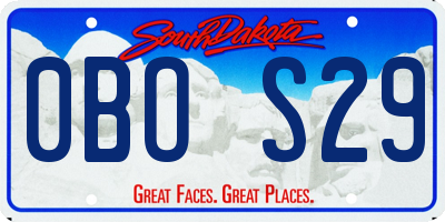 SD license plate 0BOS29