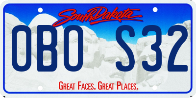 SD license plate 0BOS32