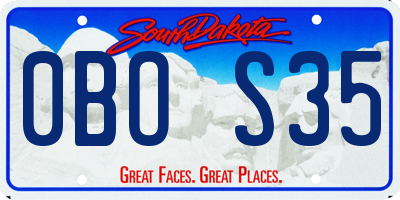 SD license plate 0BOS35