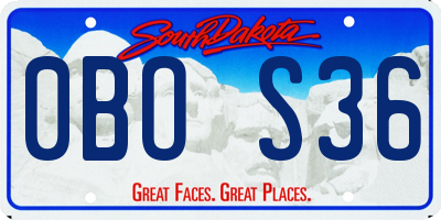 SD license plate 0BOS36