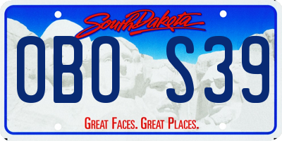 SD license plate 0BOS39