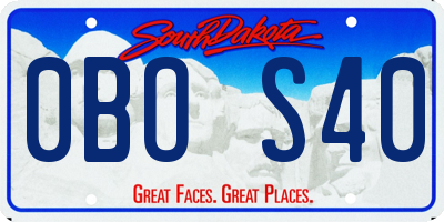 SD license plate 0BOS40
