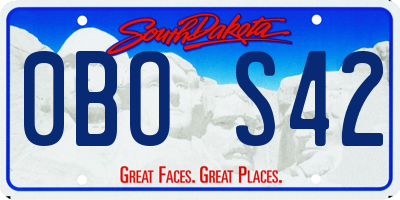 SD license plate 0BOS42