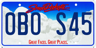 SD license plate 0BOS45