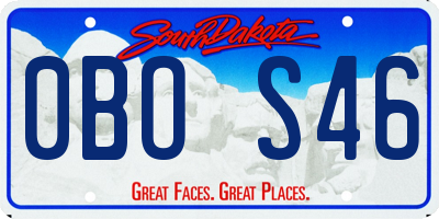 SD license plate 0BOS46