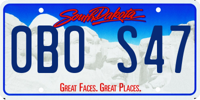 SD license plate 0BOS47