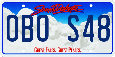SD license plate 0BOS48