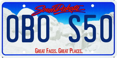 SD license plate 0BOS50