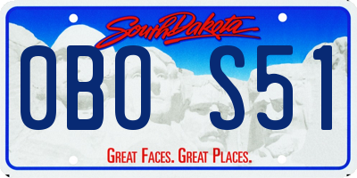 SD license plate 0BOS51