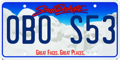 SD license plate 0BOS53
