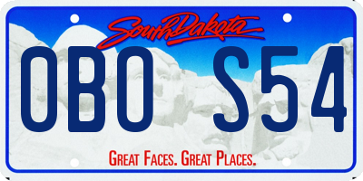 SD license plate 0BOS54