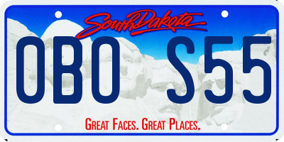 SD license plate 0BOS55
