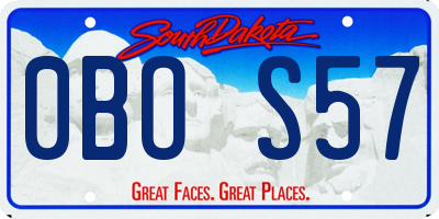 SD license plate 0BOS57