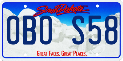 SD license plate 0BOS58