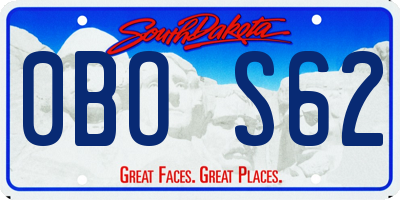 SD license plate 0BOS62