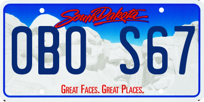 SD license plate 0BOS67