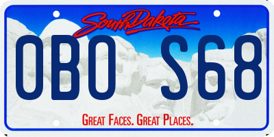 SD license plate 0BOS68