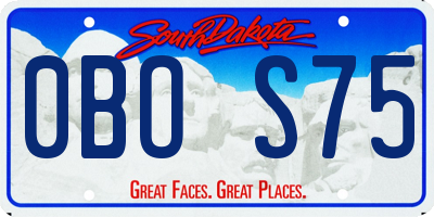 SD license plate 0BOS75