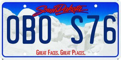 SD license plate 0BOS76