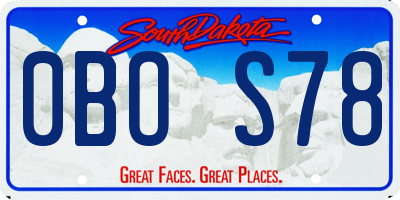 SD license plate 0BOS78