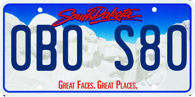 SD license plate 0BOS80
