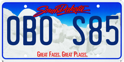 SD license plate 0BOS85