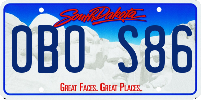 SD license plate 0BOS86