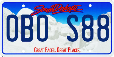 SD license plate 0BOS88