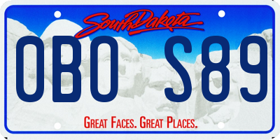 SD license plate 0BOS89