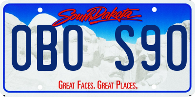 SD license plate 0BOS90