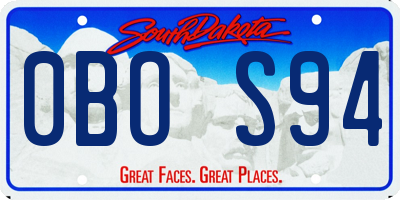 SD license plate 0BOS94