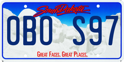SD license plate 0BOS97