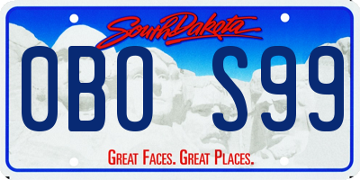 SD license plate 0BOS99