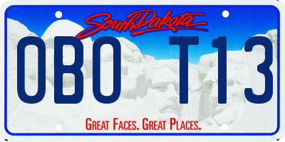 SD license plate 0BOT13