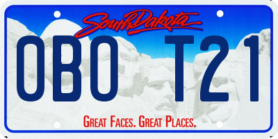 SD license plate 0BOT21