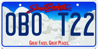 SD license plate 0BOT22