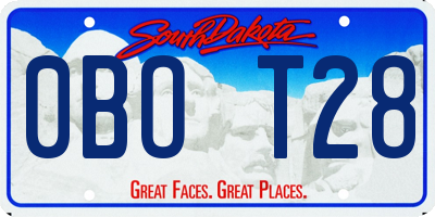 SD license plate 0BOT28