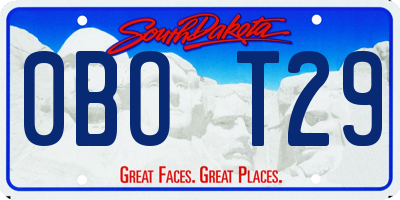 SD license plate 0BOT29