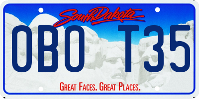 SD license plate 0BOT35