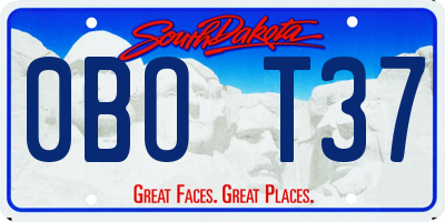 SD license plate 0BOT37
