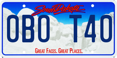SD license plate 0BOT40