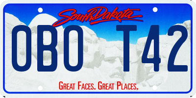 SD license plate 0BOT42