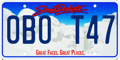 SD license plate 0BOT47