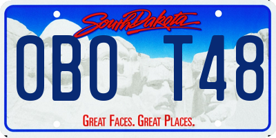 SD license plate 0BOT48