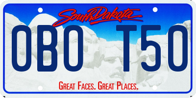 SD license plate 0BOT50